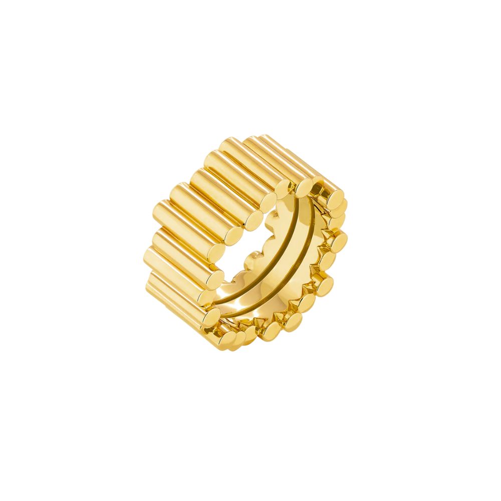 Viltier 18k Yellow Gold Large Edge Ring